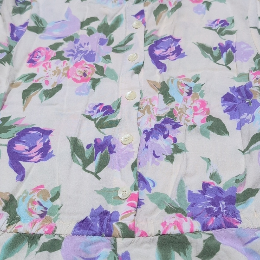 Vintage Ellen Ashley Romper Floral Rayon Women's Small - Picture 12 of 12